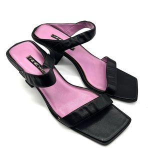 Nine West Y2K square toe Sandals Heels Size 8 M Street Style street style